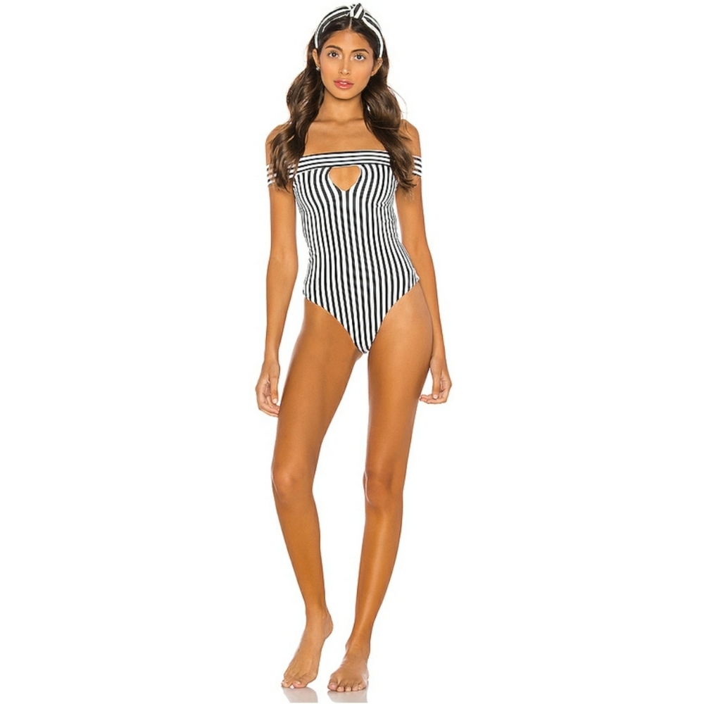 LPA Baby Doll One Piece In B + W Stripe
